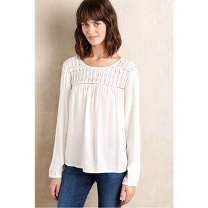 Meadow Rue x Anthropologie Vivie Blouse in Ivory